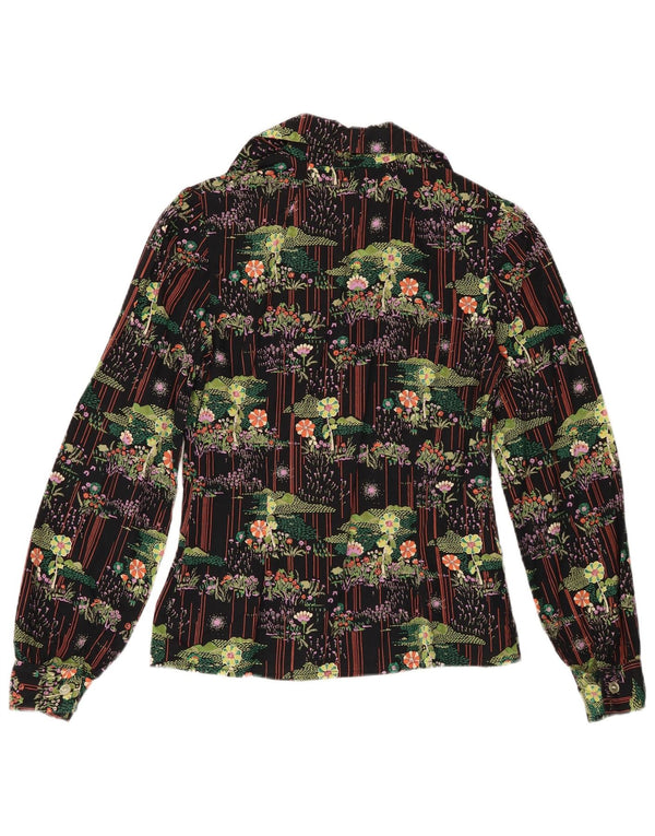 Vintage γυναικείο καινοτόμο πουκάμισο UK 12 Medium πολύχρωμο Floral