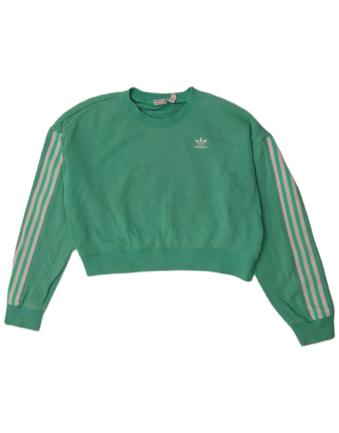 Γυναικείο φούτερ Adidas Crop Oversized Jumper UK 12 Μεσαίο πράσινο βαμβακερό