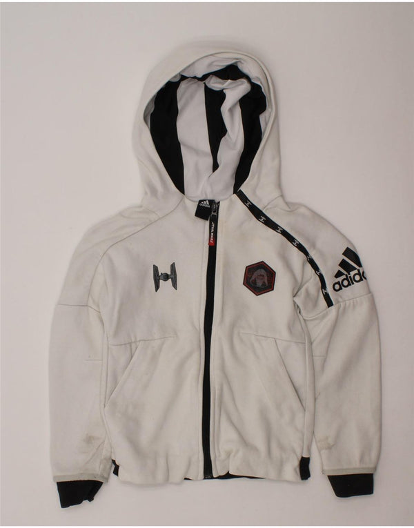 Πουλόβερ ADIDAS Boys Star Wars με κουκούλα με φερμουάρ 3-4 ετών λευκό χρώμα