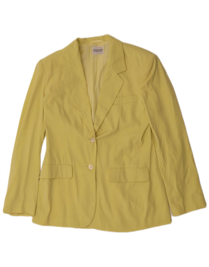Benetton Γυναικείο Μπουφάν Blazer με 2 Κουμπιά IT 44 Μεσαίο Πράσινο Πολυεστέρας