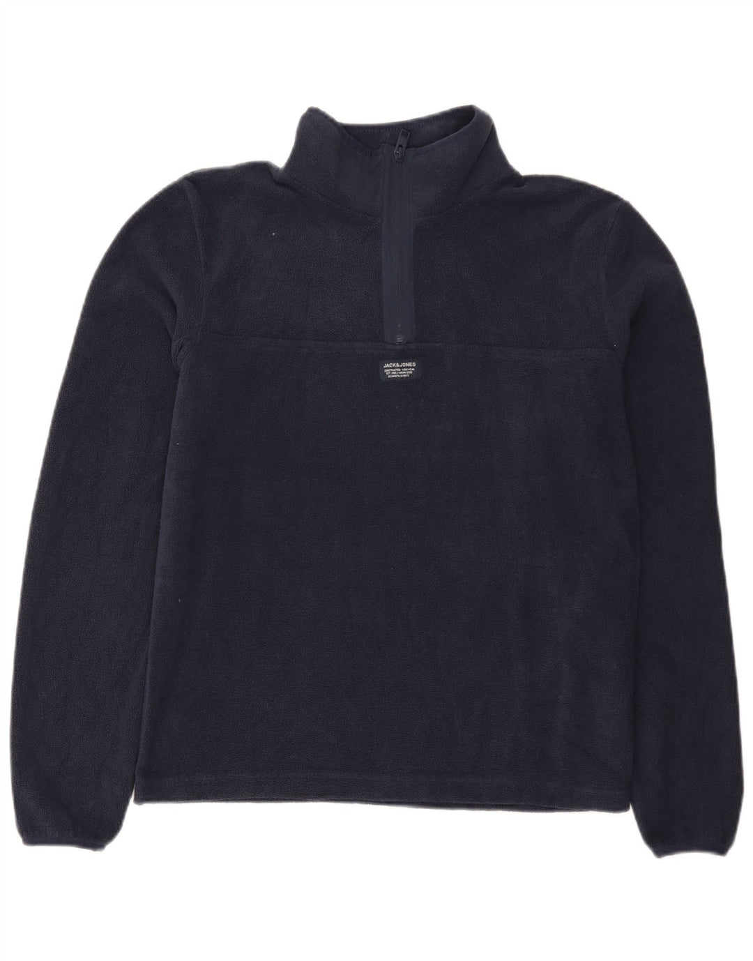 Jack & Jones Ανδρικό φερμουάρ με λαιμόκοψη Fleece Jumper Μικρό Navy Blue Polyester