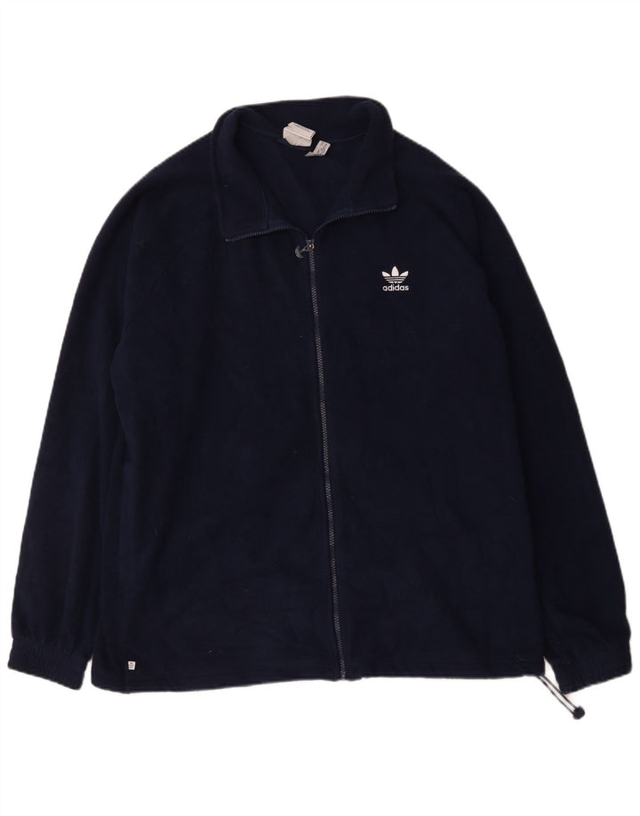Ανδρικό γραφικό μπουφάν ADIDAS Fleece UK 42 XL Navy Blue Polyester