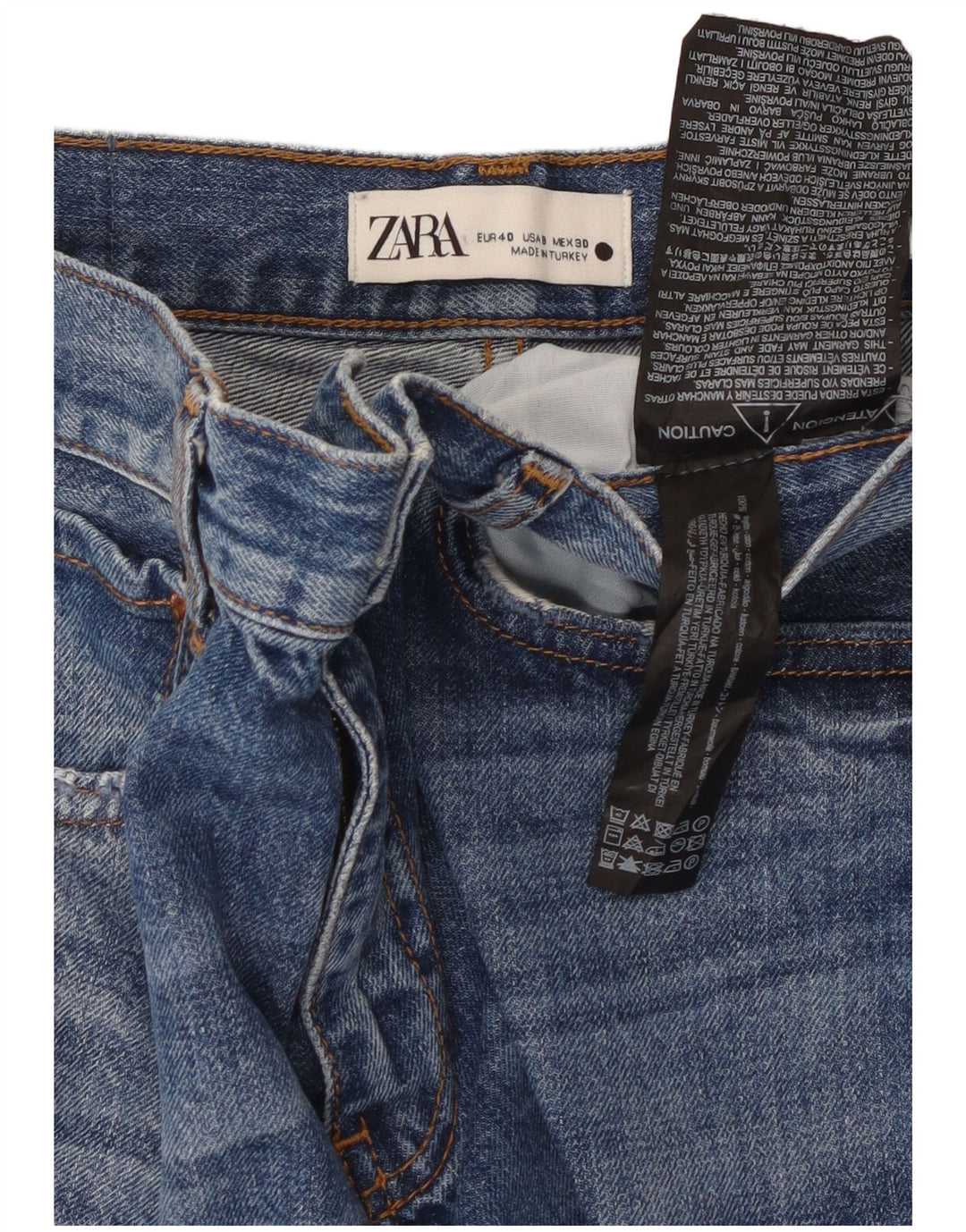 Zara Γυναικείο Straight Jeans EU 40 Medium W30 L30 Blue Cotton