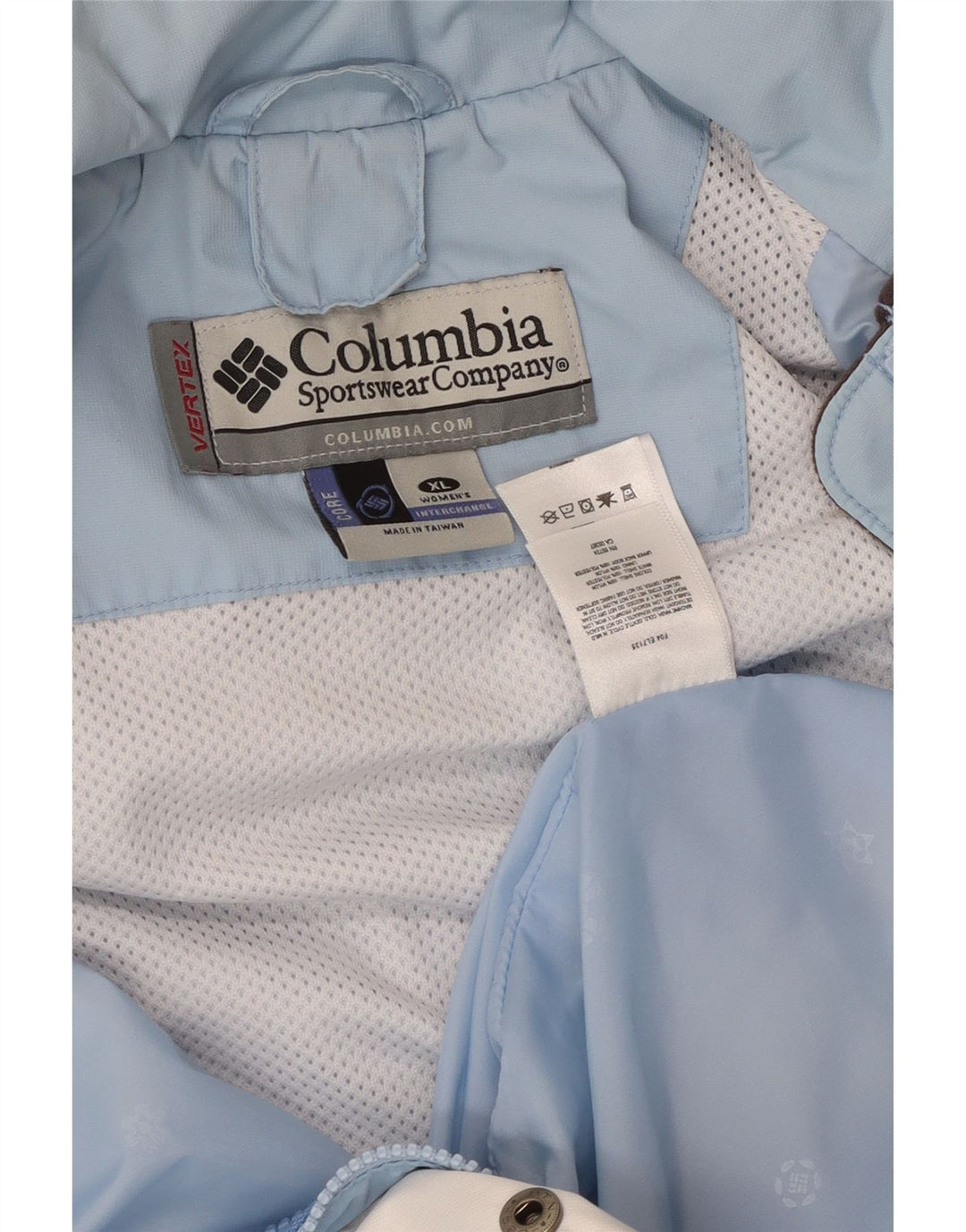 COLUMBIA Γυναικείο μπουφάν βροχής με κουκούλα UK 18 XL μπλε χρώματος