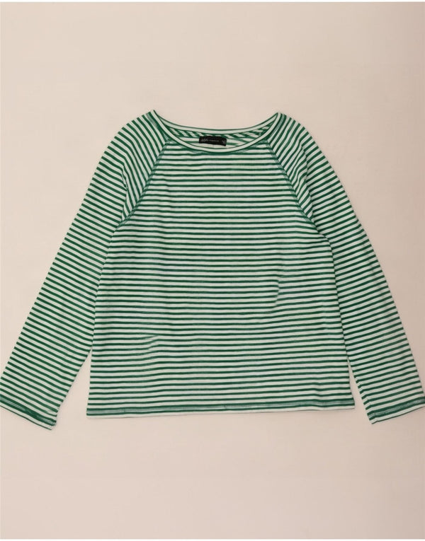 Marks & Spencer Γυναικείο μακρυμάνικο UK 18 XL Πράσινο βαμβακερό ριγέ