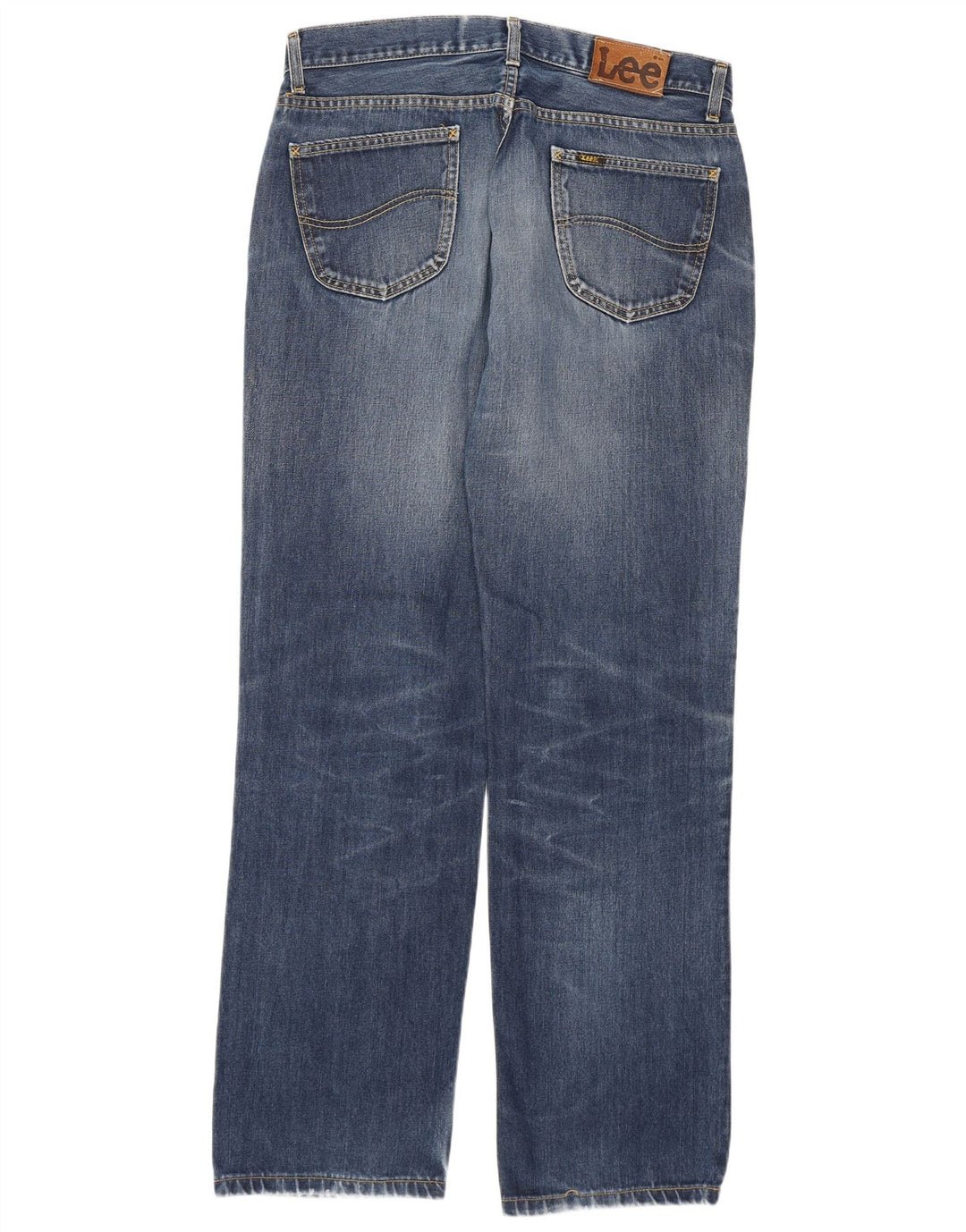 Lee Mens Regular Straight Jeans W36 L34 Blue Cotton