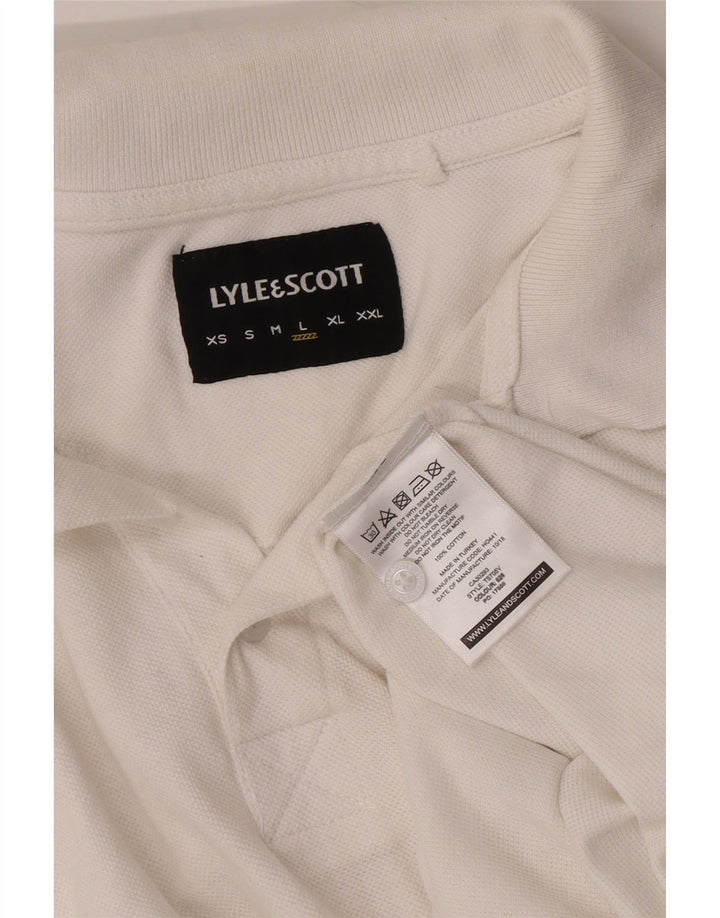 Lyle & Scott Ανδρικό πουκάμισο πόλο μεγάλο λευκό βαμβακερό ριγέ