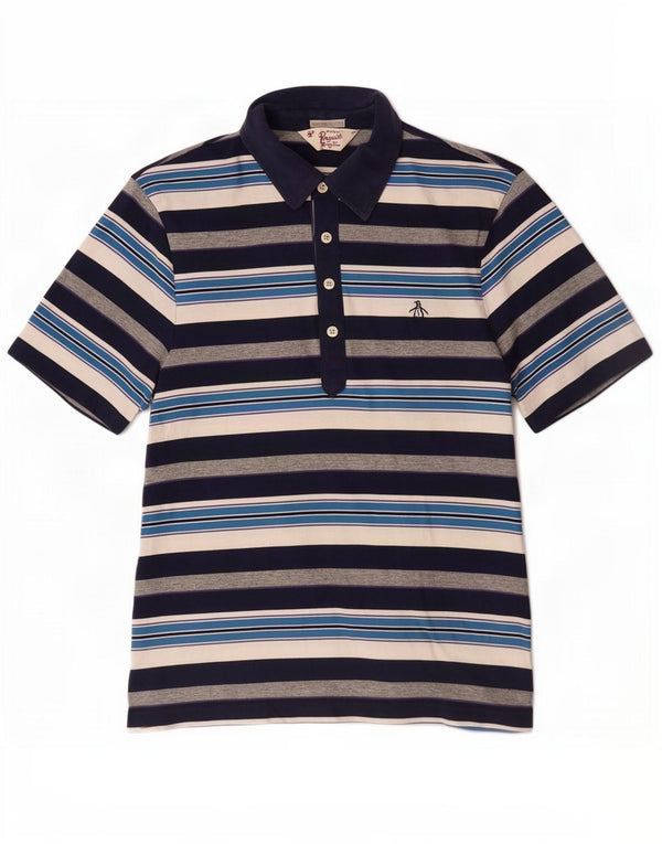 Penguin Mens Heritage Slim Fit Polo πουκάμισο Small Navy Blue ριγέ