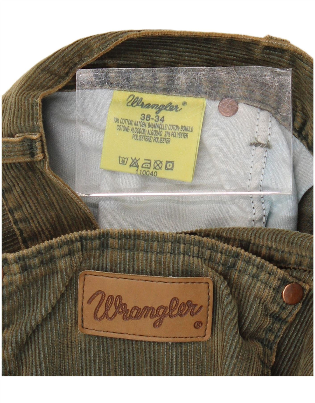 Ανδρικό κοτλέ παντελόνι WRANGLER Bootcut W38 L34 Χακί βαμβακερό