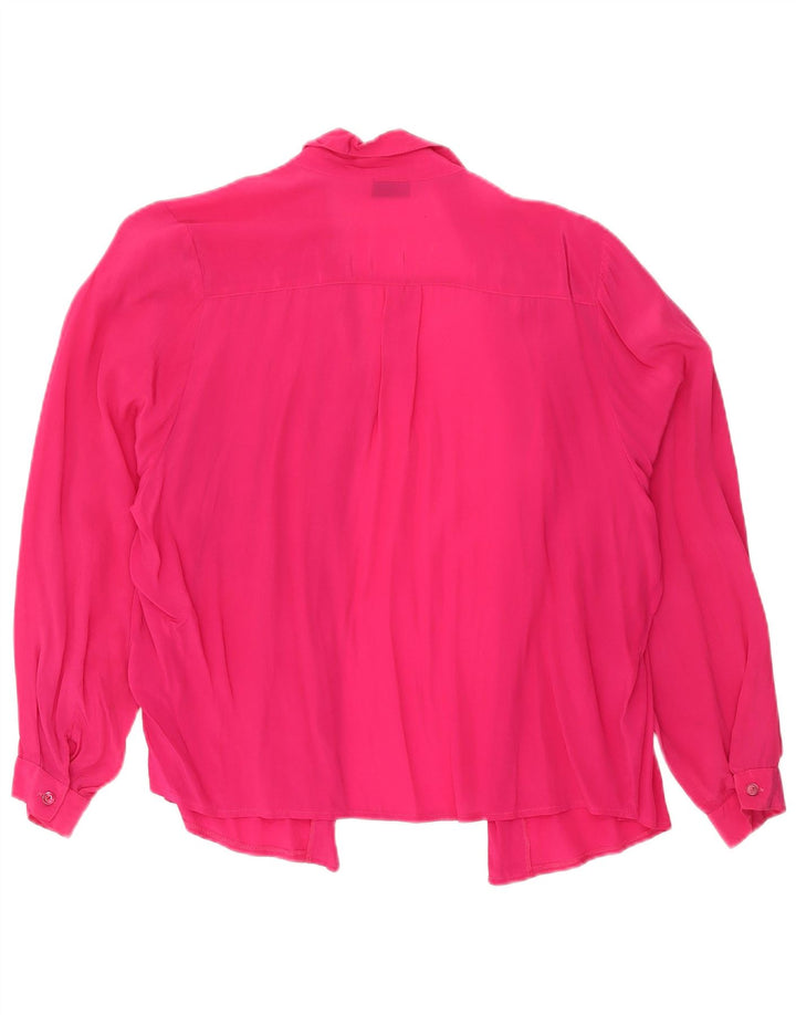 Vintage γυναικείο πουκάμισο oversized μπλούζα UK 10 Small Pink