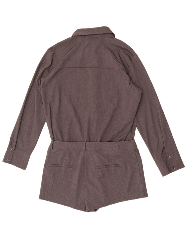 Zara Γυναικείο πουκάμισο Playsuit UK 16 Large Grey Polyester