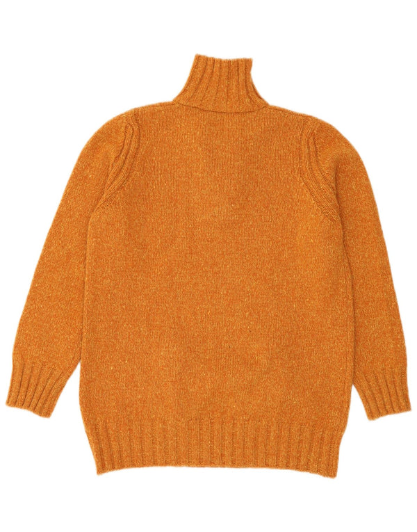 Stefanel γυναικείο πουλόβερ πόλο με λαιμόκοψη UK 8 Small Orange Flecked
