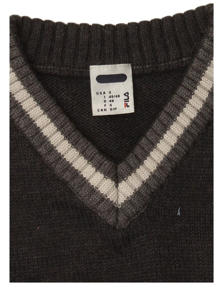 Ανδρικό πουλόβερ Fila με V λαιμόκοψη Μικρό Γκρι