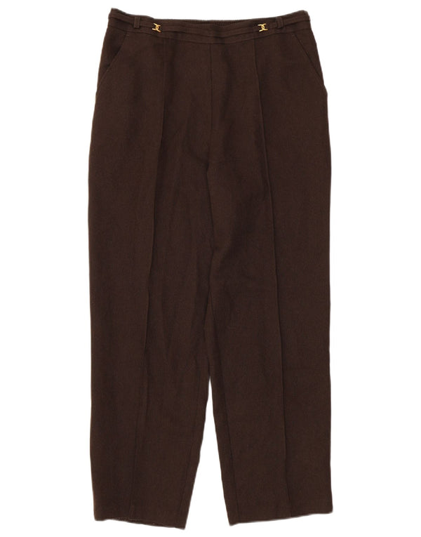 Marks & Spencer Womens Tapered Casual Trousers UK 12 Medium W30 L26 Brown