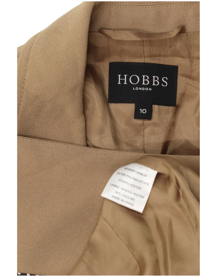 Hobbs γυναικείο σακάκι με διπλό στήθος UK 10 Small Beige Triacetate