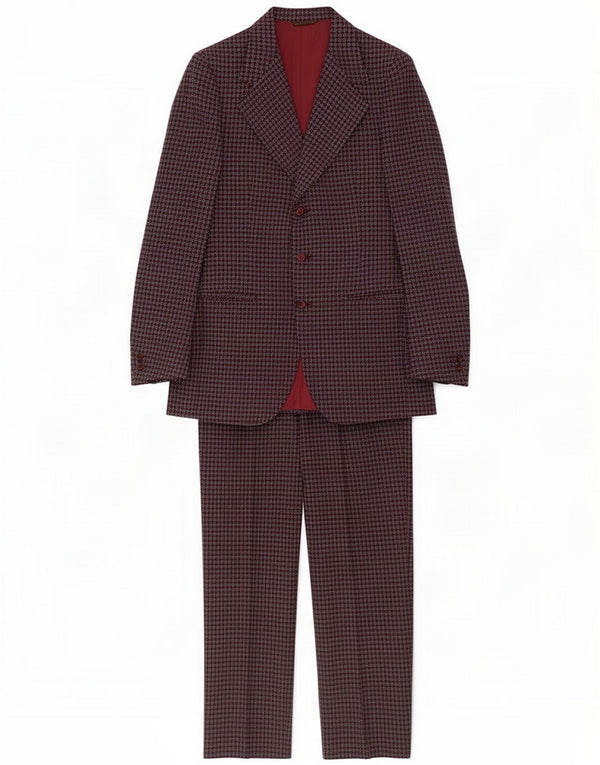 Vintage Ανδρική φόρμα 3 κουμπιών 2 τεμαχίων IT 48 Medium W32 L29 Grey Houndstooth