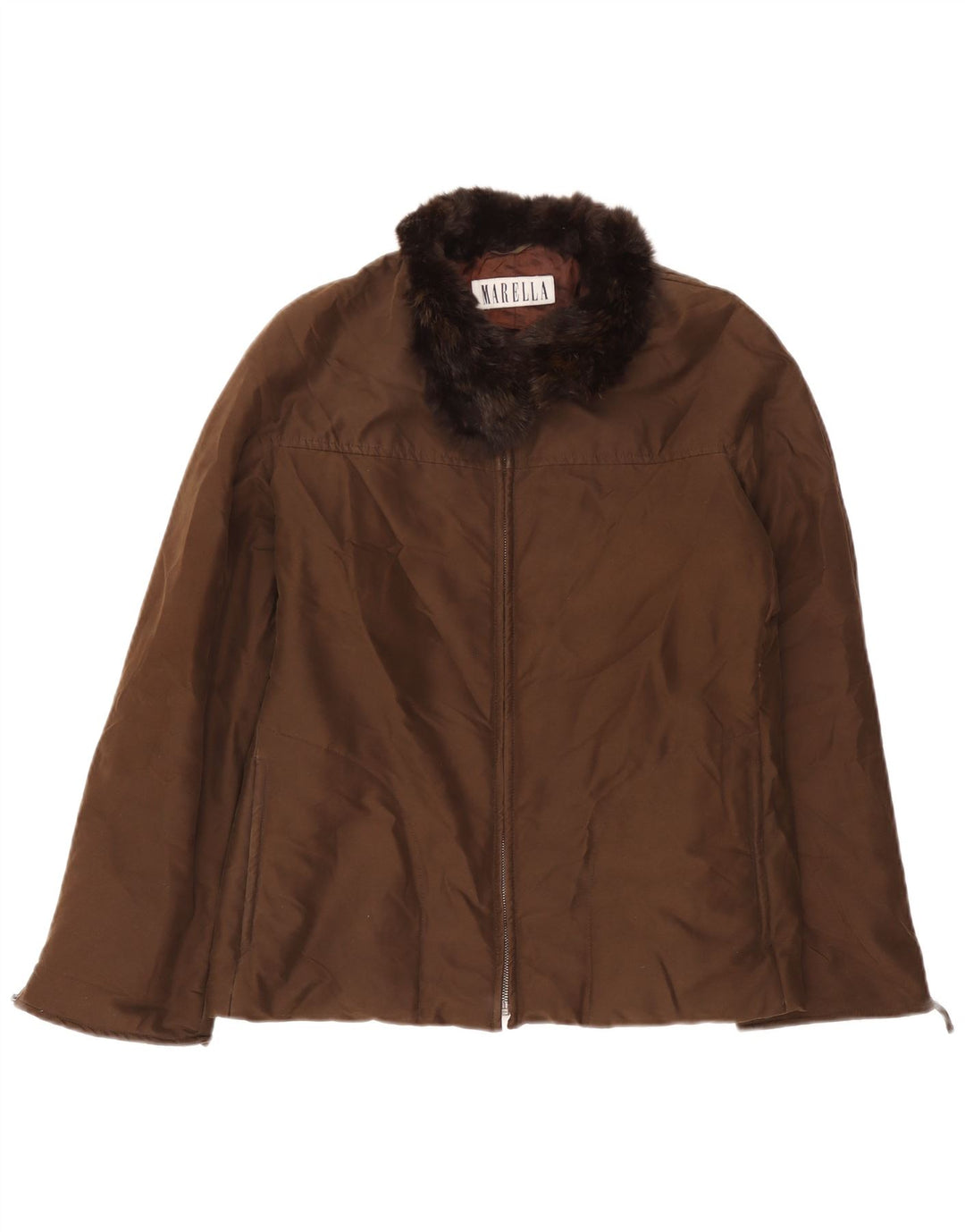 Marella Γυναικείο Bomber Jacket UK 12 Medium Brown Polyester