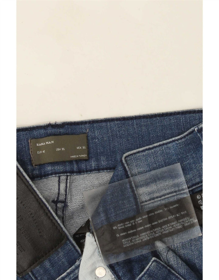 Ανδρικά Zara Distressed Slim Jeans EU 40 Medium W31 L28 Blue Colourblock