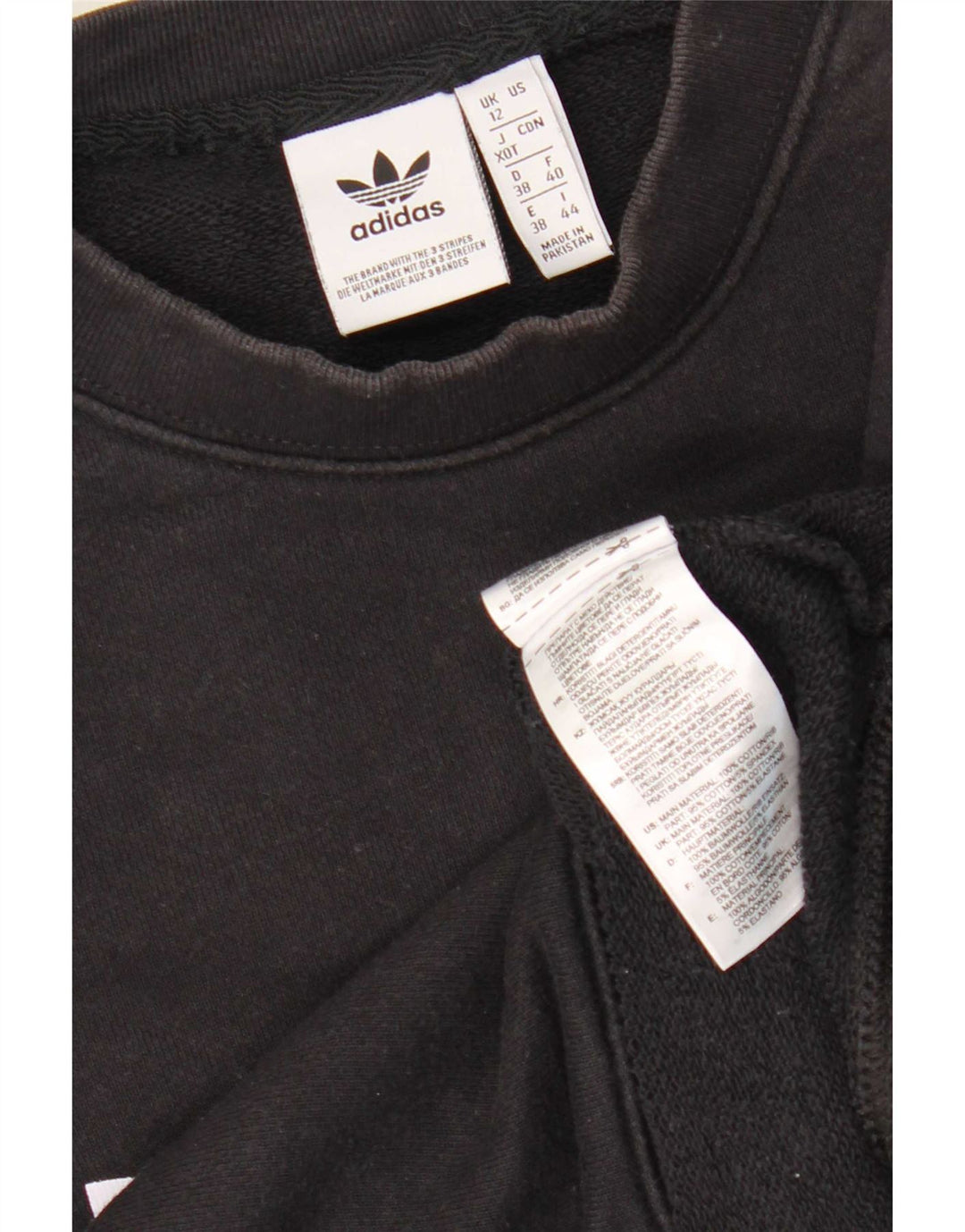 Γυναικείο γραφικό υπερμεγέθη φούτερ Adidas UK 12 μεσαίο μαύρο βαμβακερό