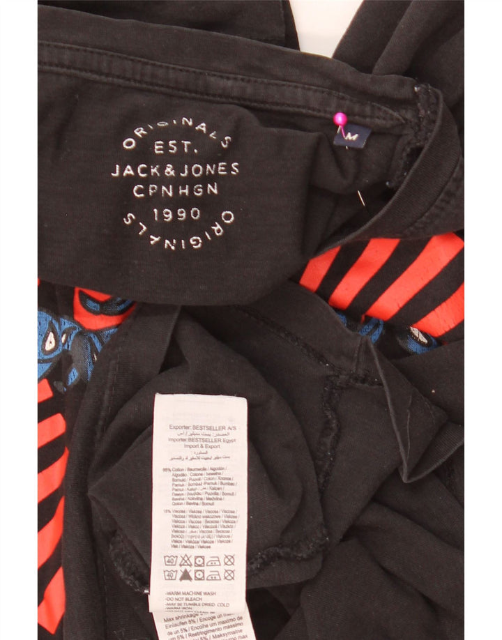 Jack & Jones Ανδρικό γραφικό T-Shirt Top Μεσαίο μαύρο βαμβακερό