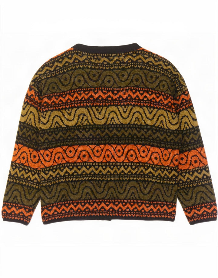 Vintage γυναικείο υπερμεγέθη Ζακέτα UK 18 XL Πολύχρωμο γεωμετρικό