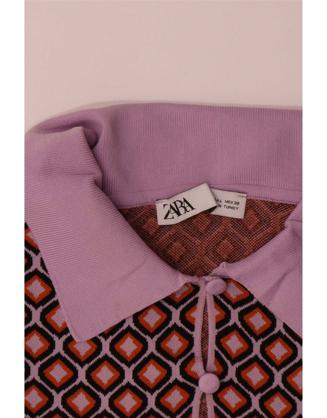 Zara Γυναικεία Ζακέτα Crop UK 16 Μεγάλη Πολύχρωμη Γεωμετρική