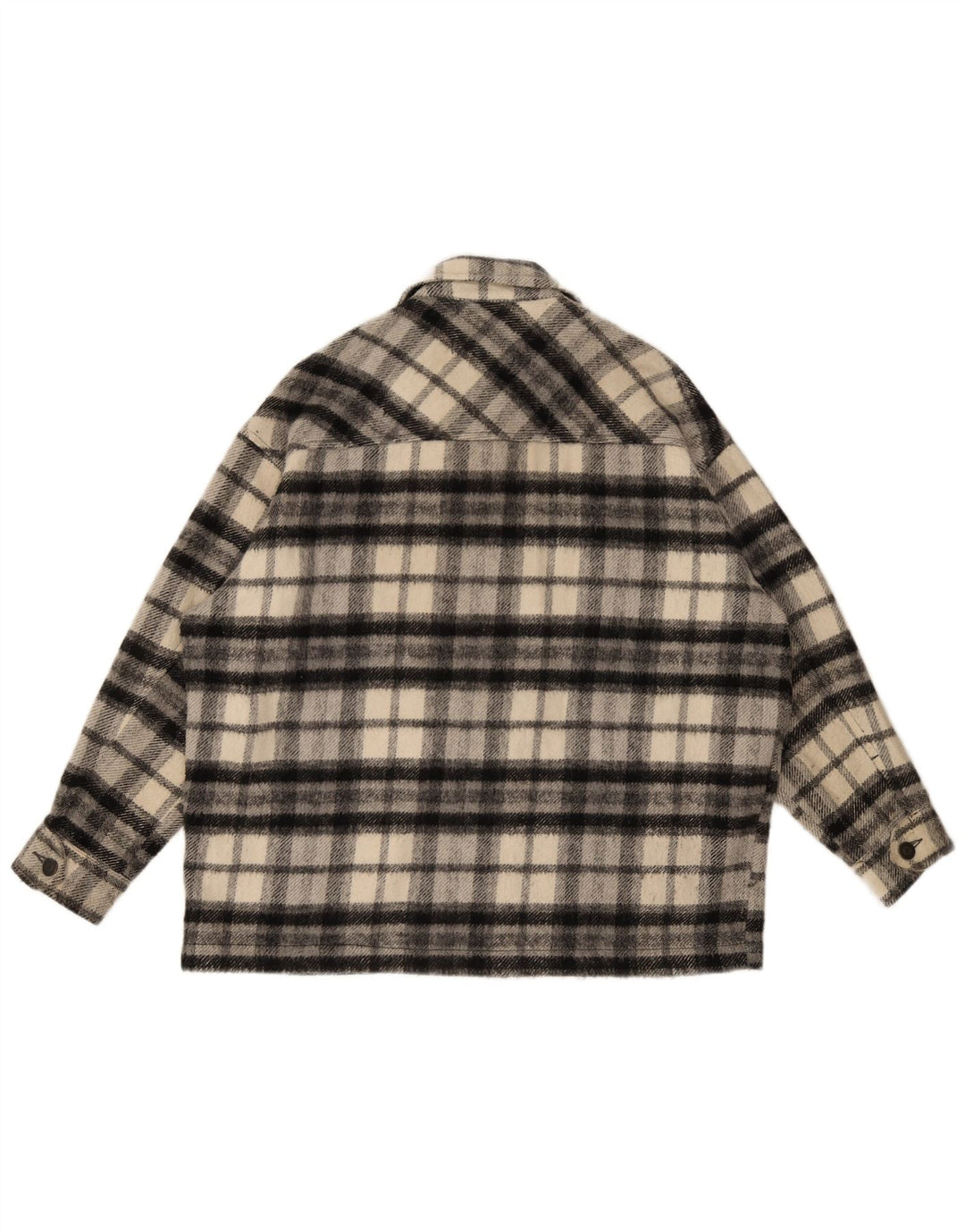 Zara Γυναικείο πουκάμισο Oversized Φανελένιο πουκάμισο UK 10 Small Black Check