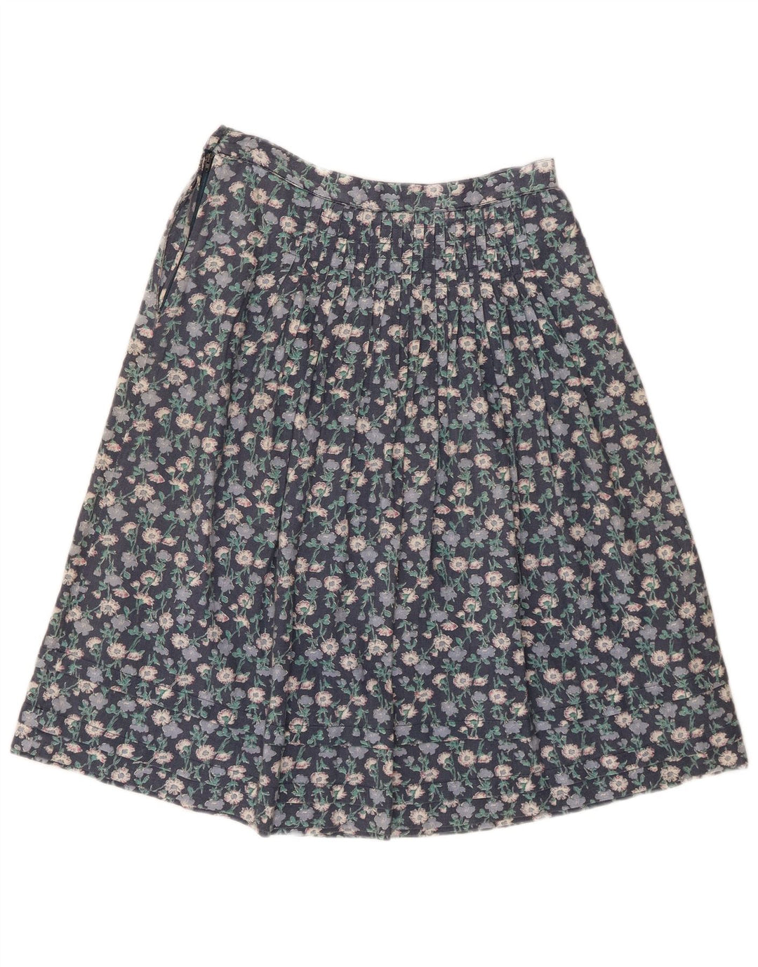 Vintage γυναικεία φούστα σε γραμμή Α W28 Μεσαίο Μπλε Floral