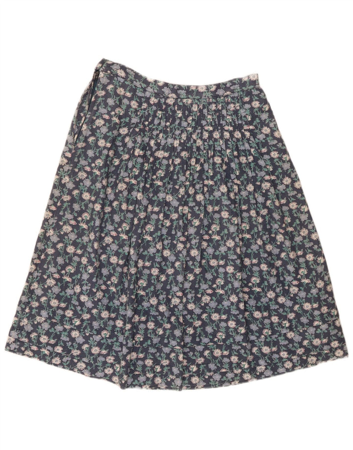 Vintage γυναικεία φούστα σε γραμμή Α W28 Μεσαίο Μπλε Floral