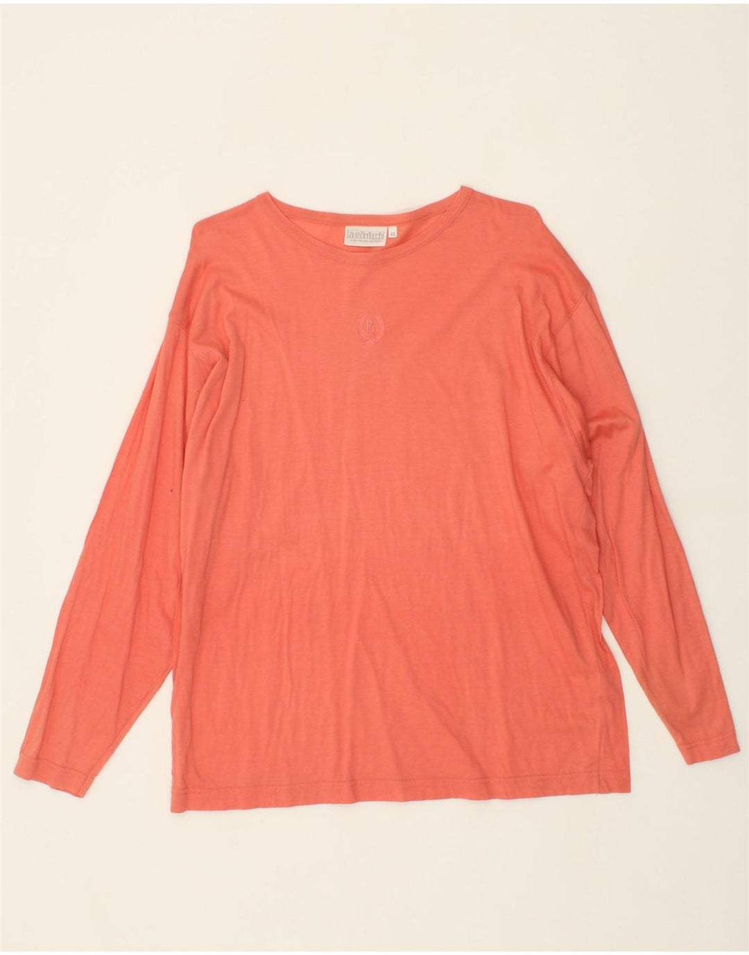 VINTAGE Womens Graphic Top Long Sleeve IT 46 Large Orange Cotton Vintage Vintage and Second-Hand Vintage from Messina Hembry 