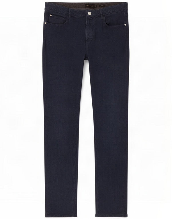 Massimo Dutti Mens Slim Fit Casual Trousers EU 42 Large W32 L32 Navy Blue