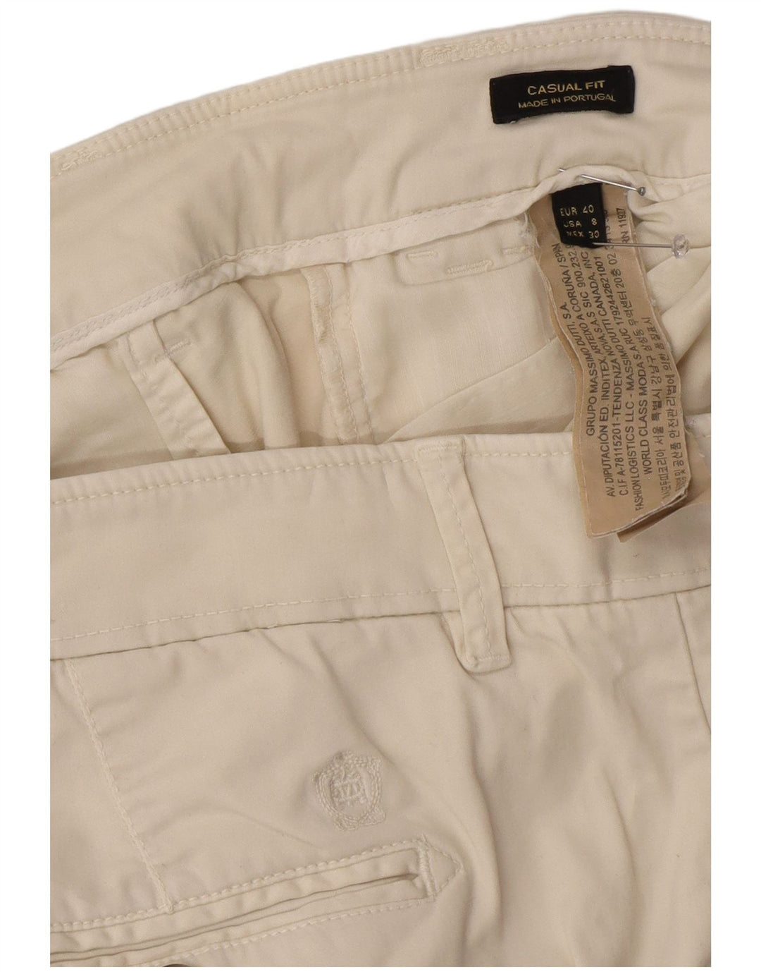 Massimo Dutti Γυναικείο παντελόνι Chino EU 40 Medium W30 L29 Off White
