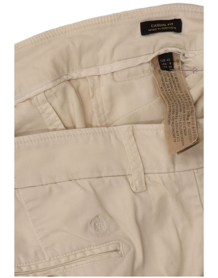 Massimo Dutti Γυναικείο παντελόνι Chino EU 40 Medium W30 L29 Off White