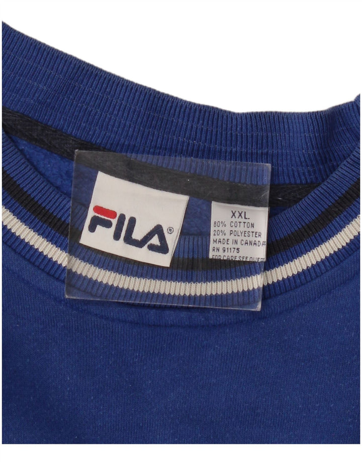 Ανδρικό γραφικό φούτερ FILA Jumper 2XL Μπλε βαμβακερό