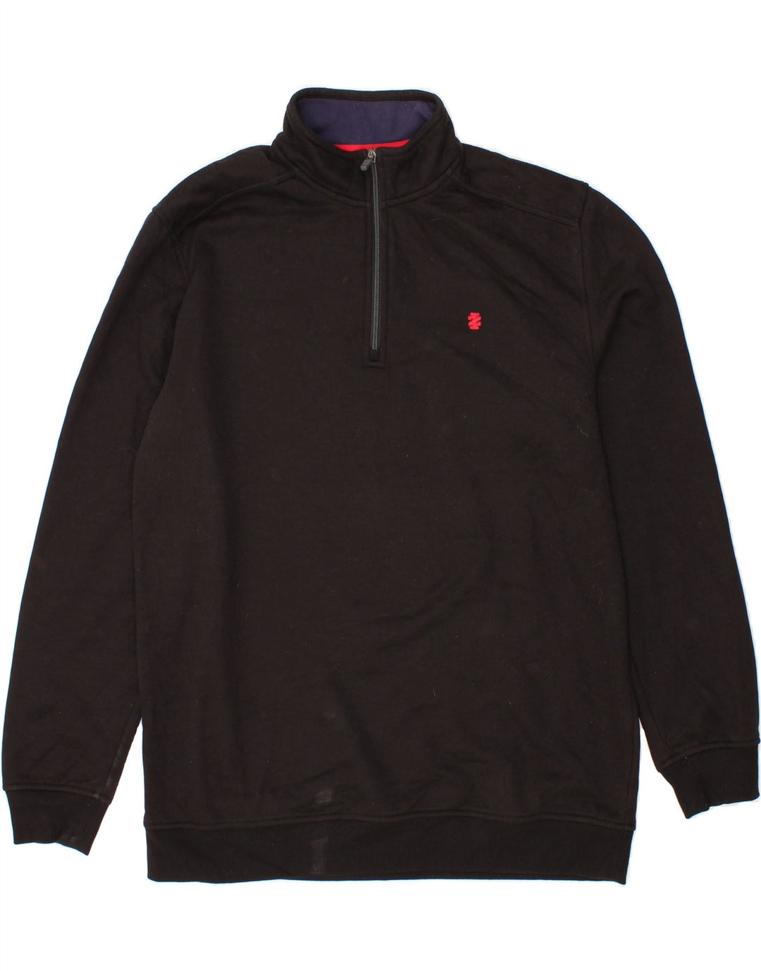 IZOD Mens Tall Zip Neck Sweatshirt Jumper XL Black Polyester Vintage Izod and Second-Hand Izod from Messina Hembry 
