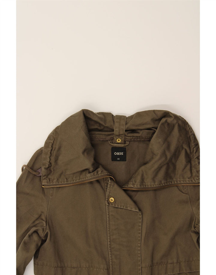 OASIS Womens Utility Jacket UK 6 XS Khaki Cotton Vintage Oasis and Second-Hand Oasis from Messina Hembry 