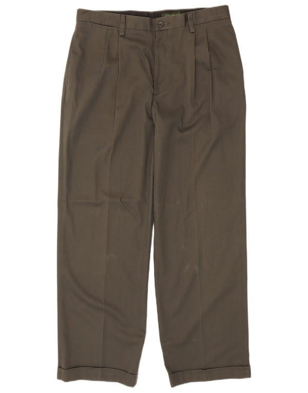 Eddie Bauer Ανδρικό Παντελόνι Chino με Χαλαρή Εφαρμογή W34 L32 Χακί Βαμβακερό