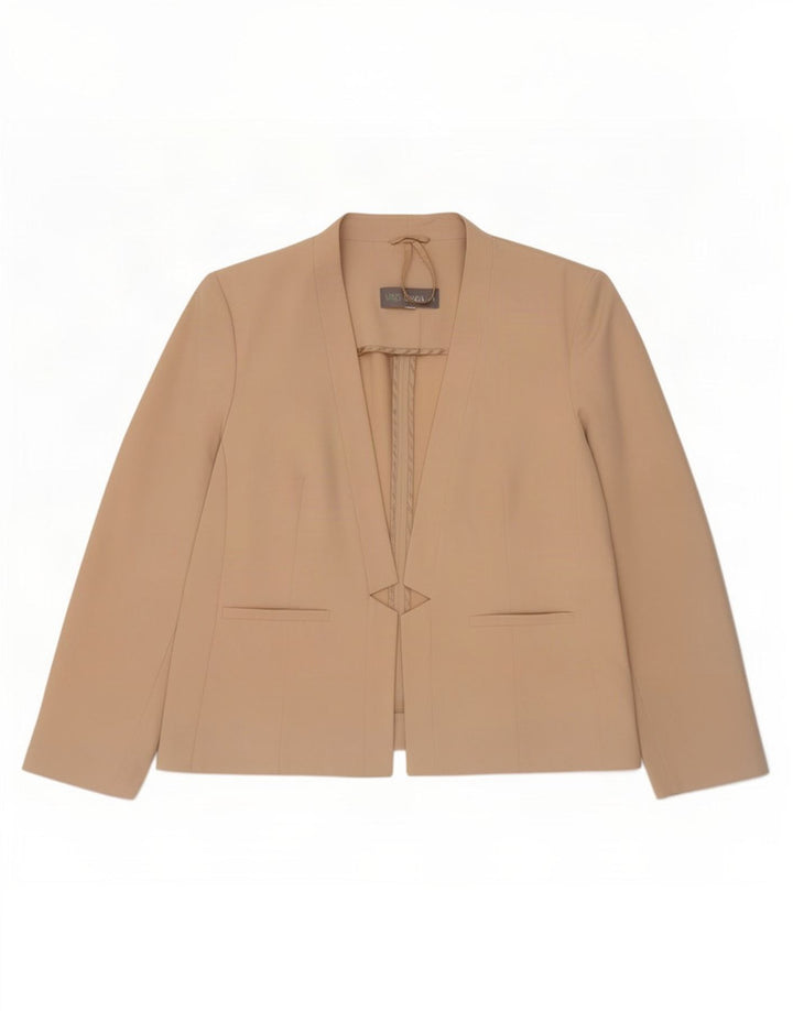 Marks & Spencer Γυναικείο ανοιχτό σακάκι UK 20 2XL Beige Polyester