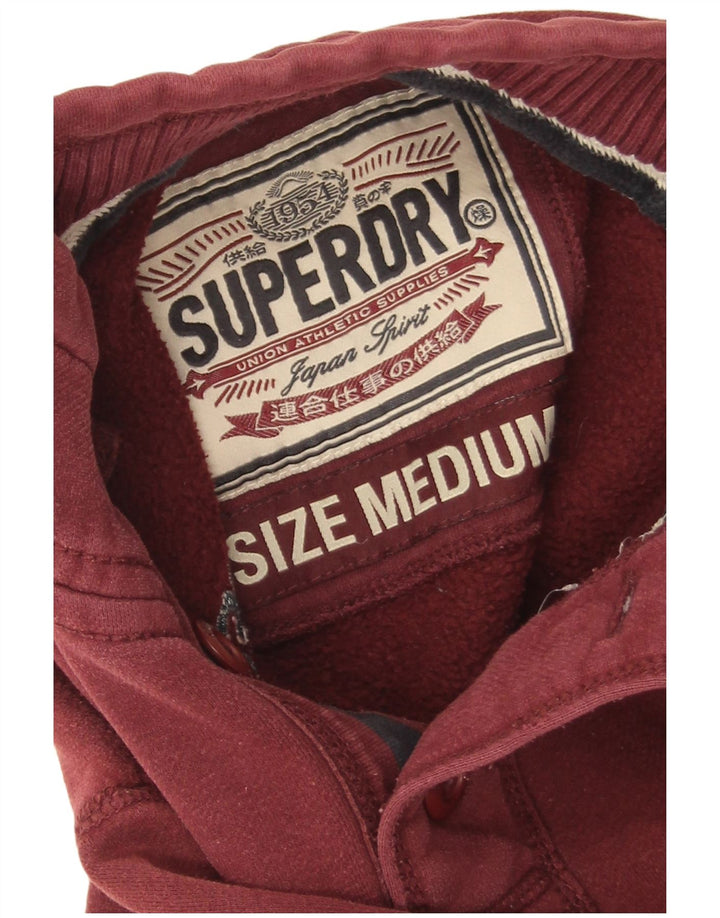Ανδρικό φούτερ με λαιμόκοψη Superdry, μεσαίο βαμβακερό μπορντό