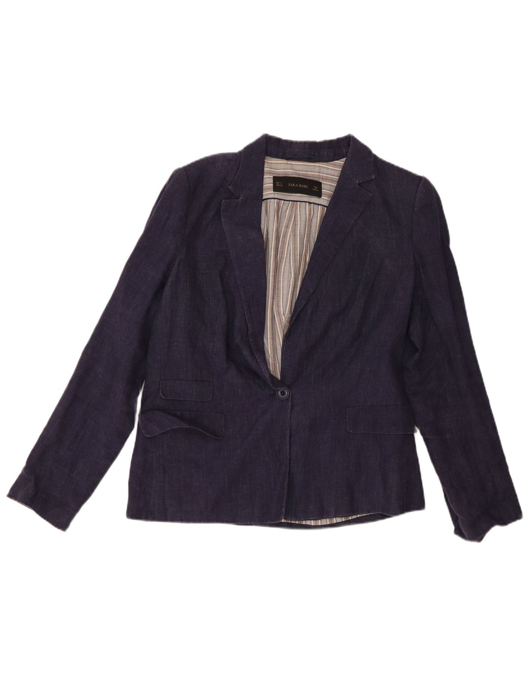 Zara Γυναικείο Μπλέιζερ Μπουφάν UK 16 Large Navy Blue