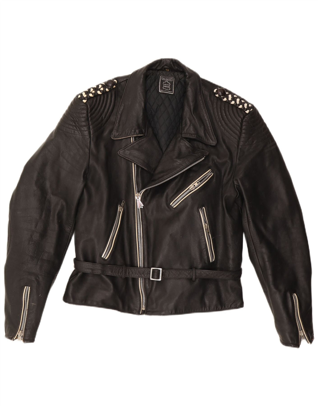 HEIN GERICKE Ανδρικό Δερμάτινο Biker Jacket UK 38 Medium Black Leather