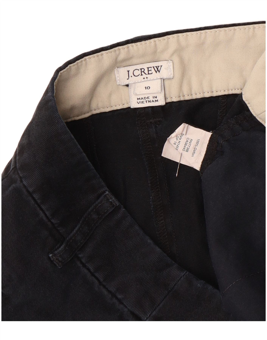 J. Crew Γυναικείο σορτς Chino US 10 Large W34 Μαύρο βαμβακερό