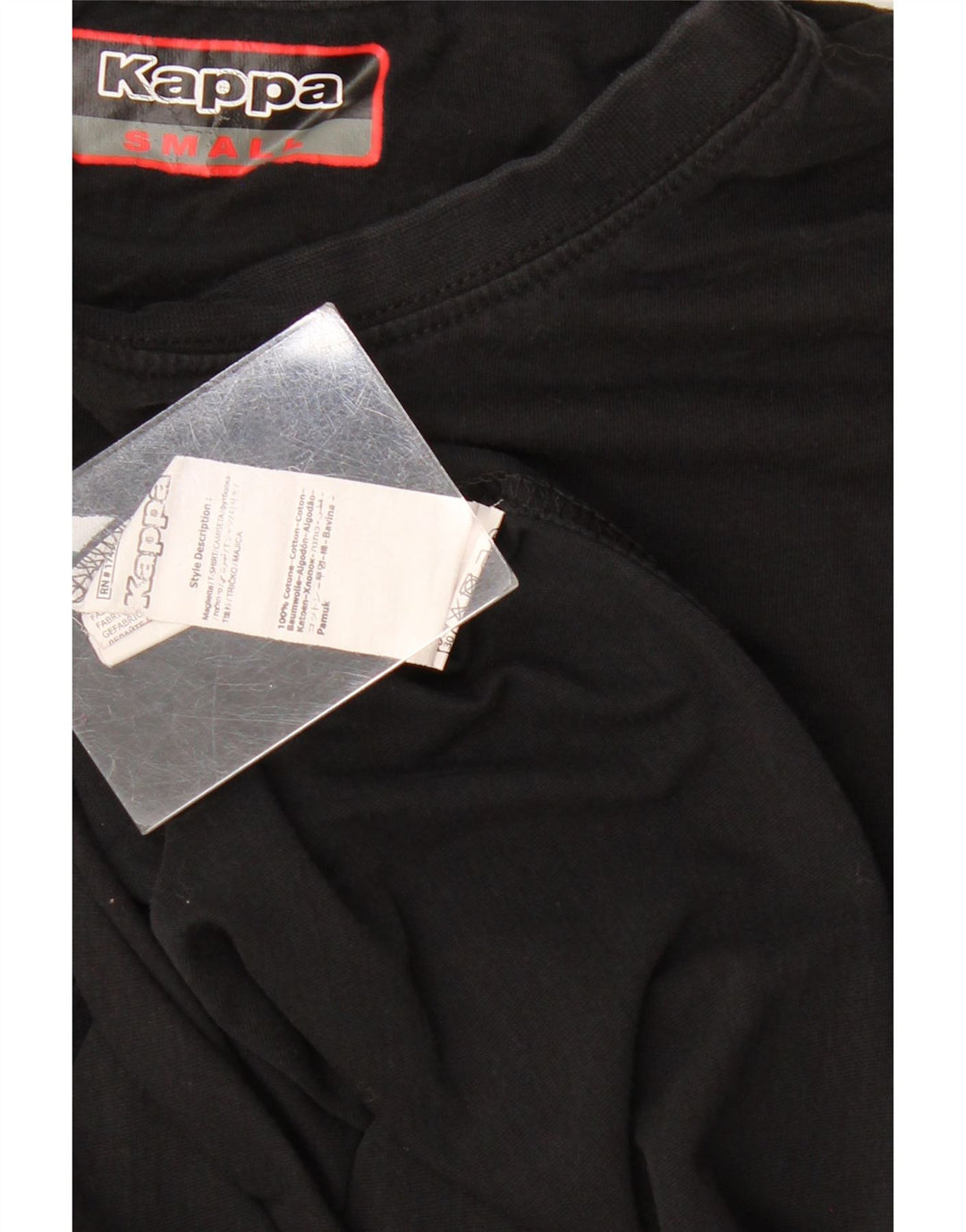 Kappa Ανδρικό γραφικό T-Shirt Top Μικρό μαύρο βαμβακερό