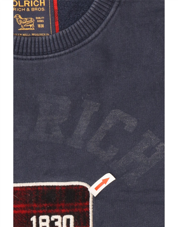 Woolrich Ανδρικό γραφικό φούτερ Jumper Μεγάλο Ναυτικό Βαμβακερό