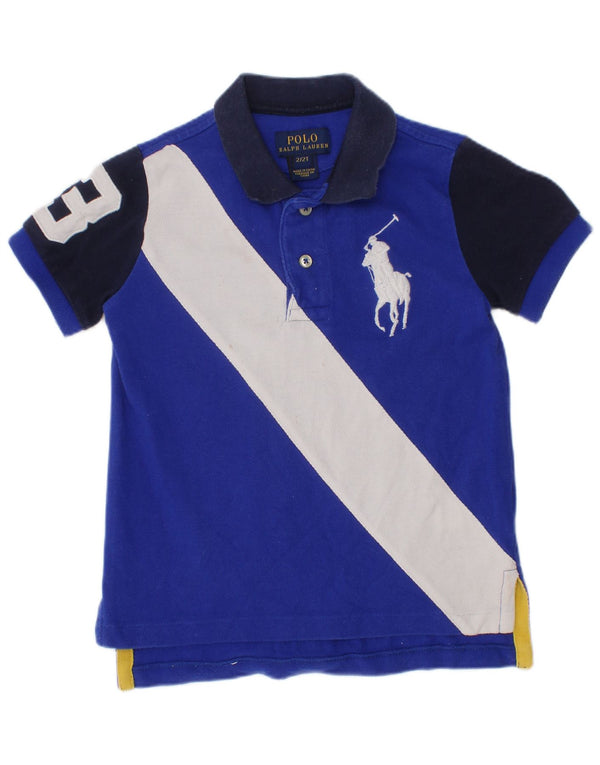Polo Ralph Lauren Baby Boys Rugby Polo shirt 18-24 Months Blue Colourblock