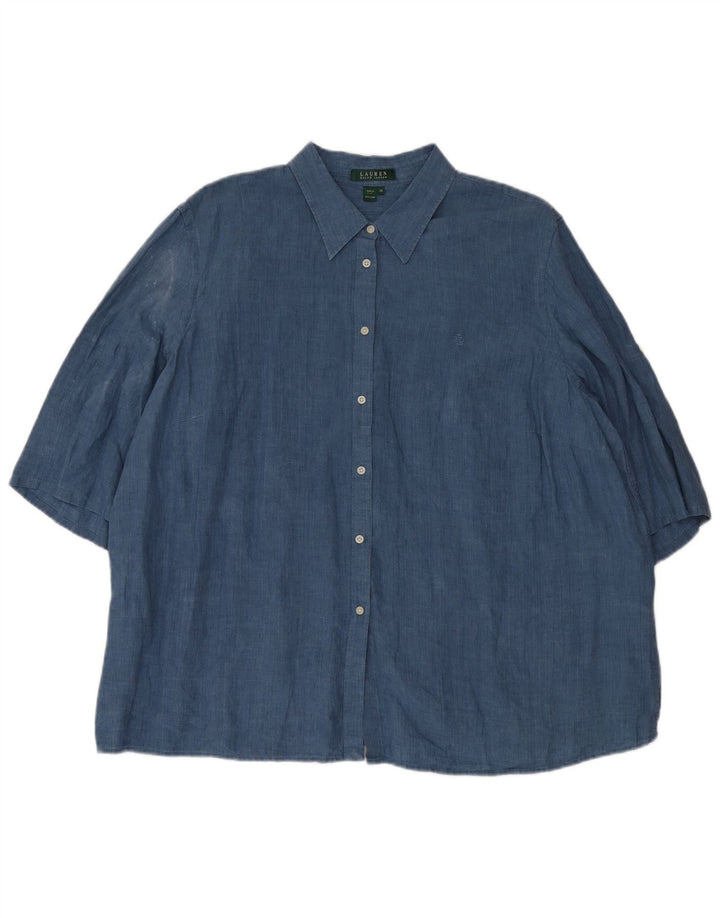 Ralph Lauren Γυναικείο κοντομάνικο μπλούζα UK 20 2XL μπλε