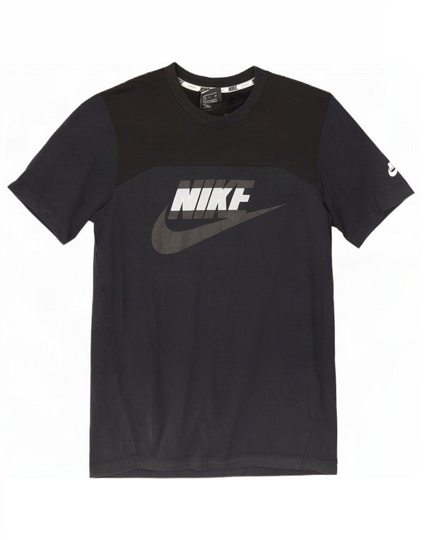 Ανδρικό γραφικό μπλουζάκι Nike, μικρό μαύρο βαμβακερό