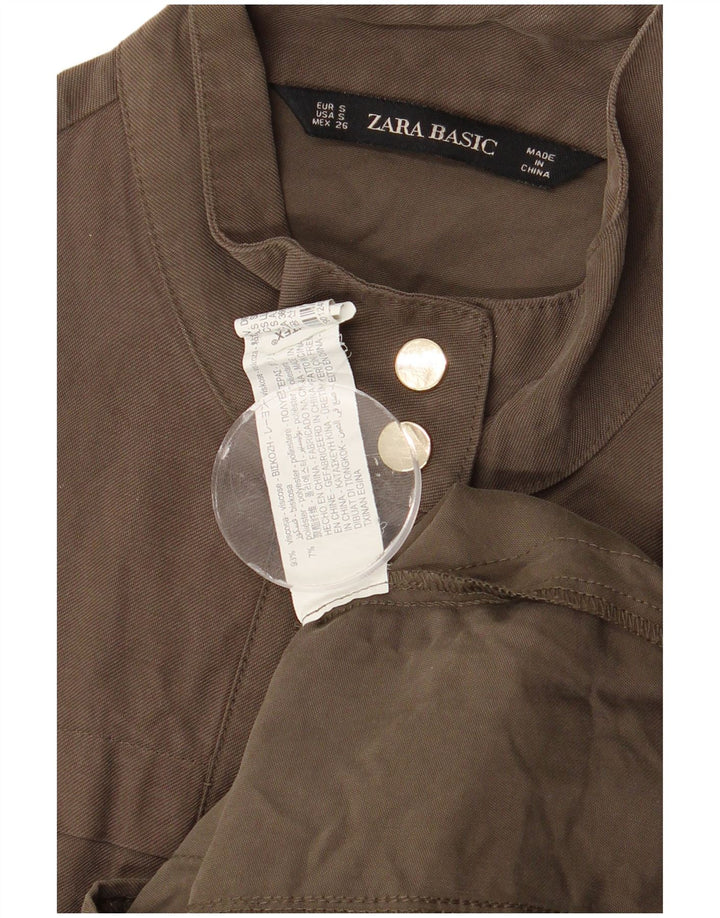 Zara Γυναικείο Utility Jacket UK 10 Small Khaki Viscose