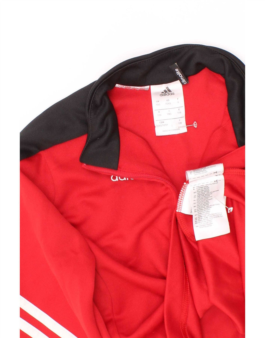 Adidas Boys αθλητική φόρμα πουλόβερ με φερμουάρ 5-6 ετών XS Red Colourblock