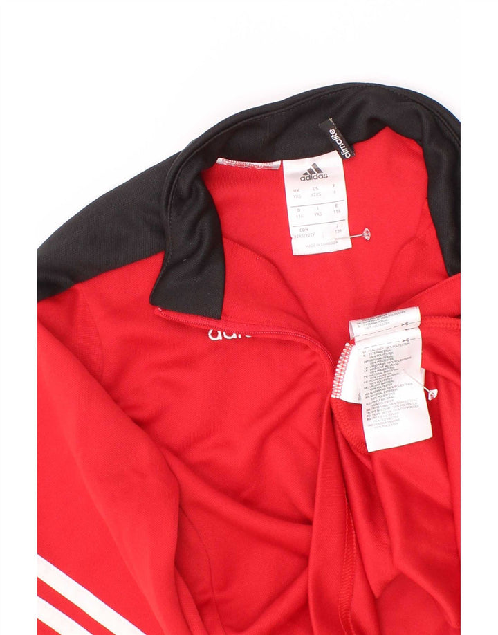 Adidas Boys αθλητική φόρμα πουλόβερ με φερμουάρ 5-6 ετών XS Red Colourblock